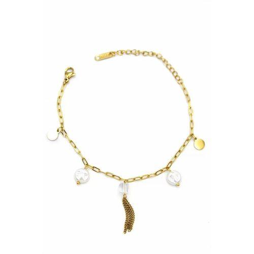 İnci Bileklik - Altın