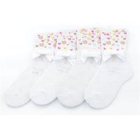 Ekinoks 4 Lü Kurdele-Damla Taşlı Yarım Konç Kız Çocuk Çorap