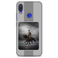 Xiaomi Redmi Note 7 Kılıf Atatürk (39) Liquid Crystal Kılıf Gri Şerit