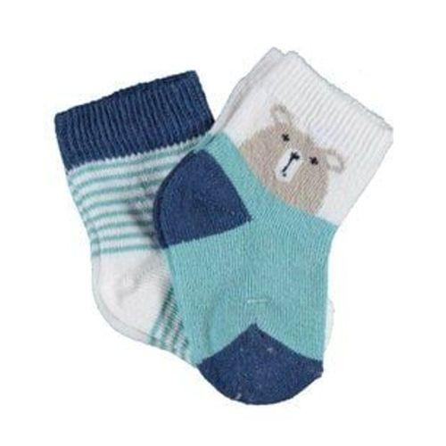 Bibaby Bibaby Biorganic Hello Teddy Bear 2'Li Kız Çorap 68404 Yeşil