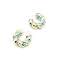 Mineli Halka Küpe - Mavi