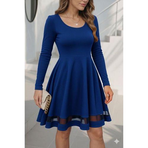 Etek Tül Detay Krep Elbise