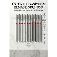 10'lu Elmas Freze Ucu Seti - Protez Tırnak Kalıcı Oje Manikür ve Hobi Tesbih 882/031R 723099