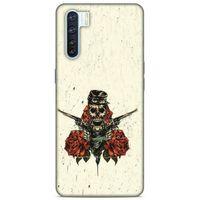 Lopard Oppo A91 Uyumlu Kılıf Tattoo's (1) Kılıfı Gül İskelet