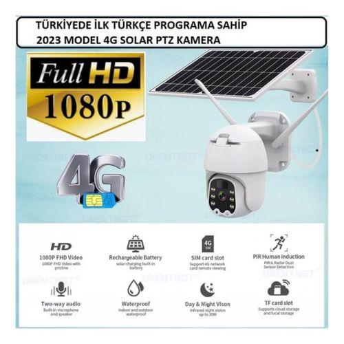 Sim Kartlı 4g Ptz 360 Hareketli Solar Güneş Enerjili 1080p Kamera Türkçe Program Son Sürüm