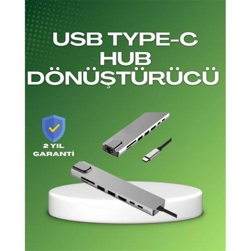 Seyahat Dostu 8‑in‑1 Hub – Şarj & Veri & Video & Ağ İçin Eksiksiz Çözüm