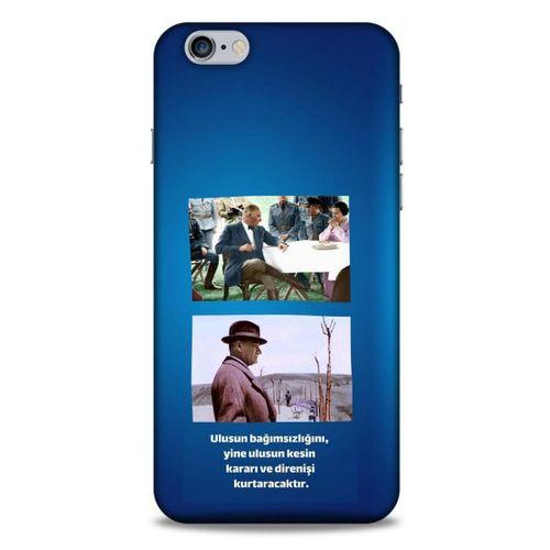 Apple Iphone 6 Plus Kılıf Atatürk (6) Silikon Kılıf Koyu Mavi