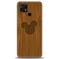 Xiaomi Poco C40 Kılıf HD Baskılı Kılıf - Ahşap Mickey + Tam Ekran Koruyucu