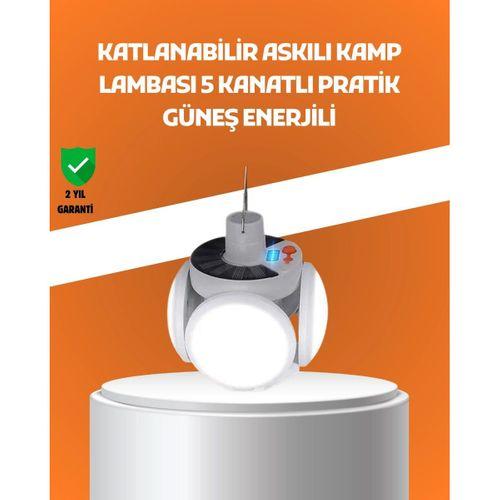 Çok Amaçlı Katlanabilir Güneş Enerjili Kamp Lambası – Masa Üstü Ve Asılabilir Kullanım