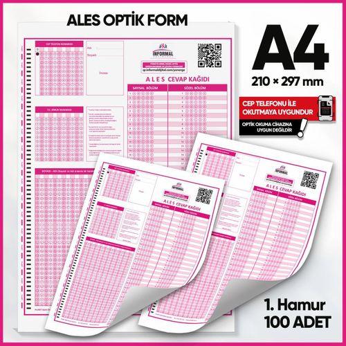 ALES Deneme Sınavları İçin 100 Adet (80 GR) Optik Form