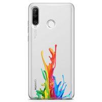 Huawei P30 Lite 2020 Kılıf Duvar Boyası Arka Kapak Koruma Desenli Full Koruyucu