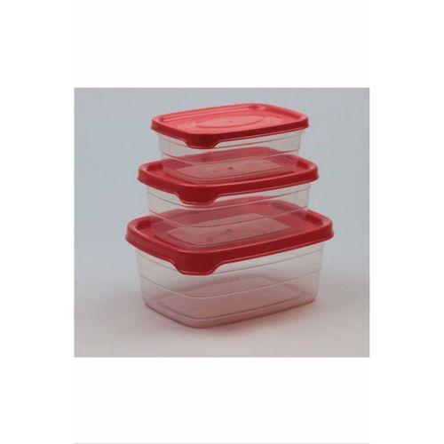 Plastik Saklama Kabı 3'lü 400 Ml - 670 Ml - 1.2 Lt. Royaleks-BNM-0513
