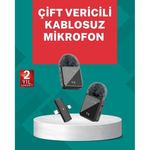 Profesyonel Ses Kayıtları İçin 2’li Kablosuz Yaka Mikrofon Seti