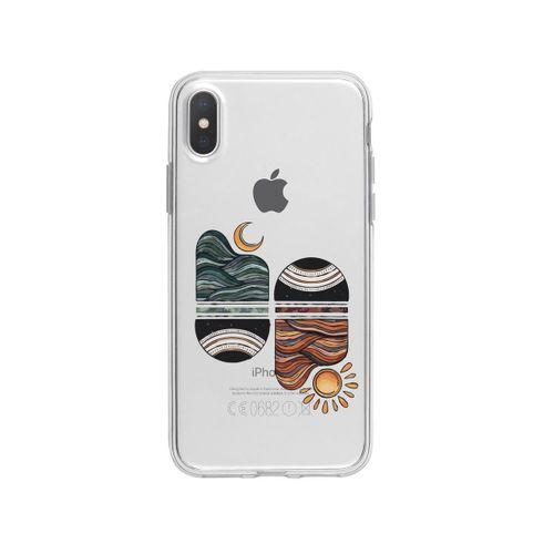iPhone X Sunset Wave Premium Şeffaf Telefon Kılıfı