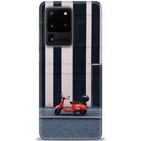 Samsung Galaxy S20 Ultra Kılıf HD Baskılı Kılıf - Kırmızı Motor + Tam Ekran Koruyucu