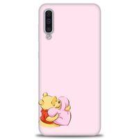 Samsung Galaxy A50S Kılıf HD Baskılı Kılıf - Winnie the Pooh Kalpli + Tam Ekran Koruyucu