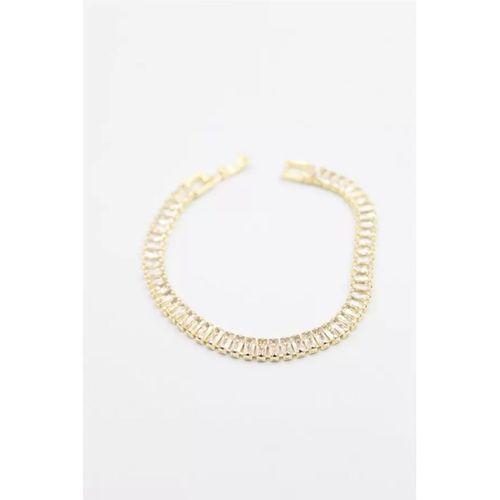 Baget Taşlı Su Yolu Bileklik - Altın