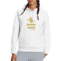 OSMANLI TORUNU TUGRA 1453 Baskılı Beyaz Kadın Kapşonlu Sweatshirt