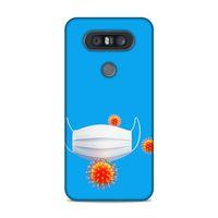 LG Q60 Kılıf Maske Ve Virusler Arka Kapak Silikon Koruma Full Koruyucu