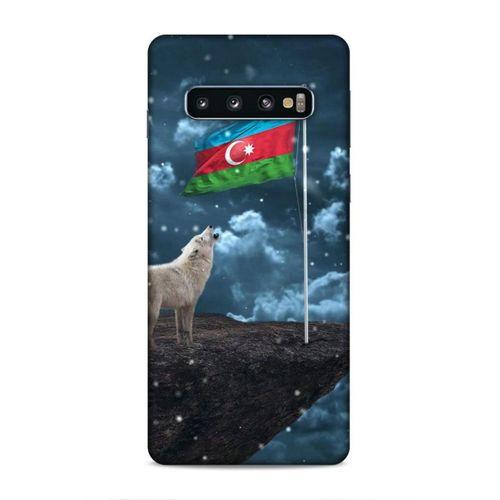 Samsung Galaxy S10 Uyumlu Kılıf Azarbaijan (25) Antişok Kapak Kurt Bayrak