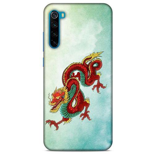 Xiaomi Redmi Note 8T Kılıf Dragons (25) Antişok Kapak Tatoo Sarı Kırmızı Ejderha