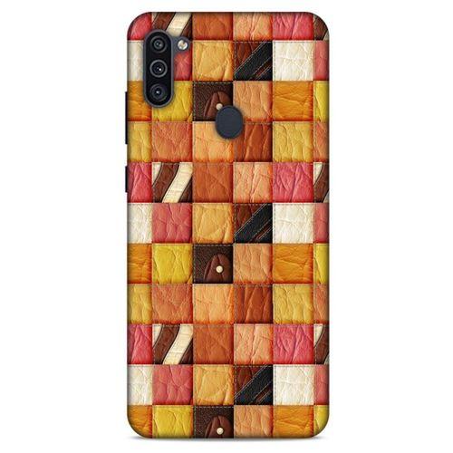 Samsung Galaxy M11 Kılıf Patchwork (2) Kabı Turuncu Sarı