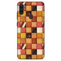 Samsung Galaxy M11 Kılıf Patchwork (2) Kabı Turuncu Sarı