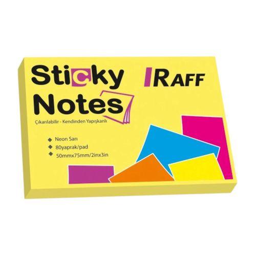 RAFF SARI YAPIŞKANLI NOT KAĞIDI ( 75 mm x 50 mm)