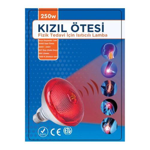 250w Kızılötesi (infrared) Isıtıcılı Fizik Tedavi Lambası (kırmızı Işık) E27 (kalın Duy)