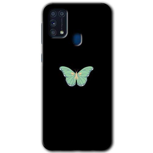 MRCİLETİSİM Samsung Galaxy M31 Kılıf Baskılı Kapak - Butterfly Tree + 5D Tam Kaplayan Cam