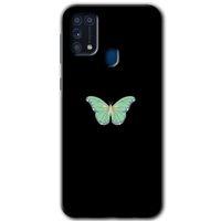 MRCİLETİSİM Samsung Galaxy M31 Kılıf Baskılı Kapak - Butterfly Tree + 5D Tam Kaplayan Cam