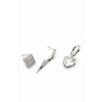 3'lü Kalp Küpe - Gümüş