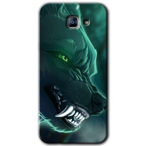Galaxy A8 2016 Kılıf HD Desen Baskılı Arka Kapak - Yeşil Kurt