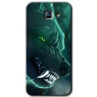 Galaxy A8 2016 Kılıf HD Desen Baskılı Arka Kapak - Yeşil Kurt