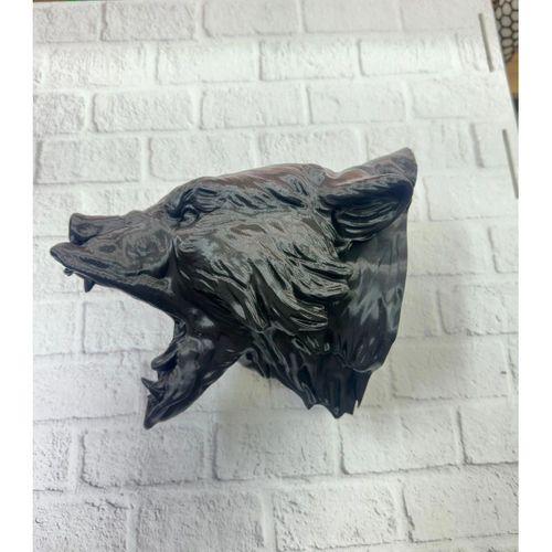 3d Siyah Ayı Başı Duvar Dekoru Modern Asılabilir Heykel 25x19 Cm