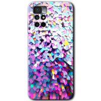MRCİLETİSİM Xiaomi Redmi Note 11 4G Kılıf HD Desen Baskılı Arka Kapak+Temperli Cam - Mosaic Fragments Colorfull
