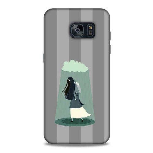 Samsung Galaxy S7 Edge Kılıf Depresyon (20) Koruyucu Kılıf Bej Siyah