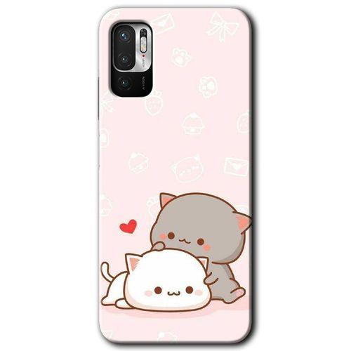 MRCİLETİSİM Poco M3 Pro Kılıf HD Desen Baskılı Arka Kapak + Temperli Cam - Kedi Aşkı