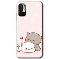MRCİLETİSİM Poco M3 Pro Kılıf HD Desen Baskılı Arka Kapak + Temperli Cam - Kedi Aşkı