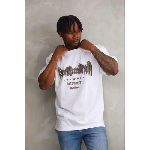 Erkek Baskılı T-Shirt Kısa Kol Bisiklet Yaka Regular Fit Rahat Kalıp Günlük Tişört - Beyaz