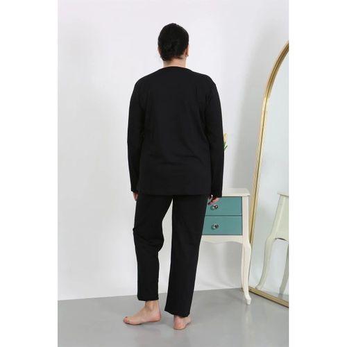 Kadın Büyük Beden Uzun Kol Penye Pijama Takımı Siyah