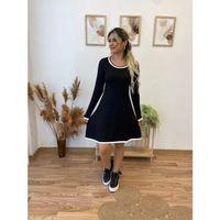 Pilelistore Kadın Uzun Kollu Derin Yuvarlak Yakalı Kısa Viskon Iki Iplik Elbise