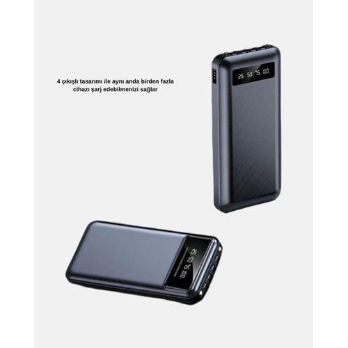 Powerbank 20000 Mah Hızlı Şarjlı Led Fenerli Ve 4 Portlu