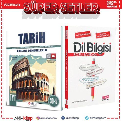 Bes TYT Tarih Deneme ve AKM Dil Bilgisi Soru Bankası Seti 2 Kitap