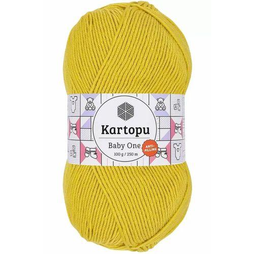 1 Adet Baby One Tüylenmeyen El Örgü İpi Yünü Hardal Sarı K1321