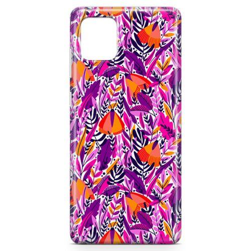 Samsung Galaxy A81 Kılıf Pembe Turuncu Yaz Otları Arka Kapak Koruma Desenli Full Koruyucu