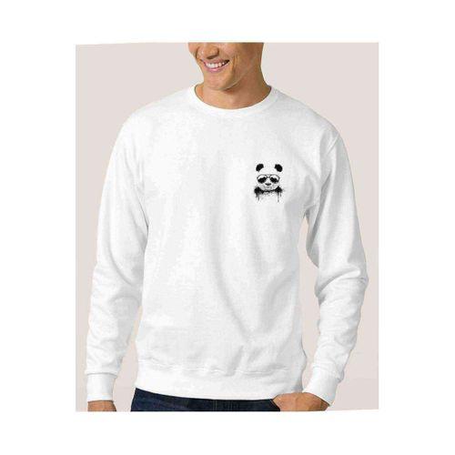 Panda Cool Baskılı Beyaz Erkek Sweatshirt