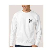 Panda Cool Baskılı Beyaz Erkek Sweatshirt