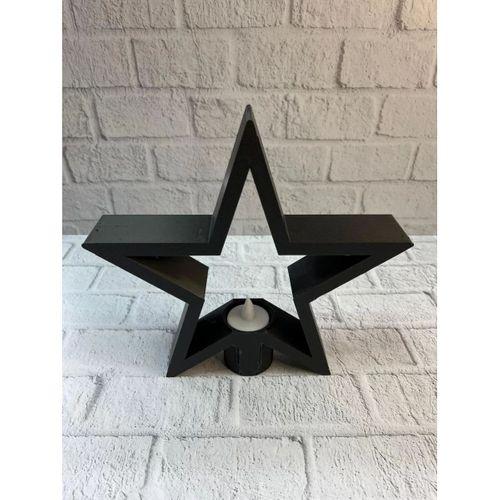 Siyah Yıldız Şeklinde Mumluk Loş Işık Dekor Aksesuarı