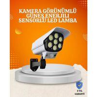 Solar Şarjlı Hareket Sensörlü Led Dış Mekan Lambası Kamera Tasarımlı Güvenlik Işığı